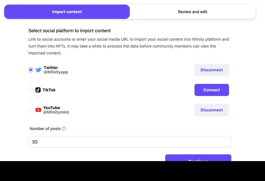 Nfinity.io新版本将支持TikTok和Twitter内容转成NFT